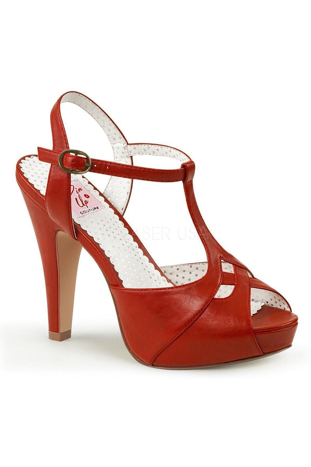 BETTIE-23 Sandal | Red Faux Leather-Pin Up Couture-Red-Sandals-SEXYSHOES.COM