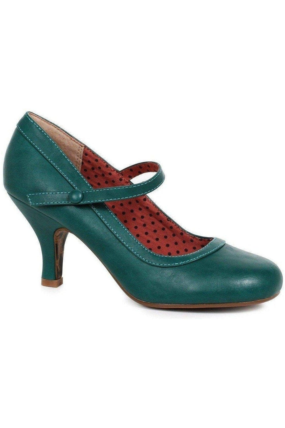 Bettie Page by Ellie Bettie Page Bettie Vintage Pump in Green Faux Leather from SexyShoes.com