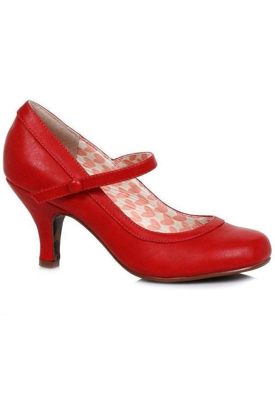 Bettie Page by Ellie Bettie Page Bettie Vintage Pump in Red Faux Leather from SexyShoes.com
