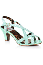 Bettie Page Gracie Vintage Sandal  | Green Faux Leather