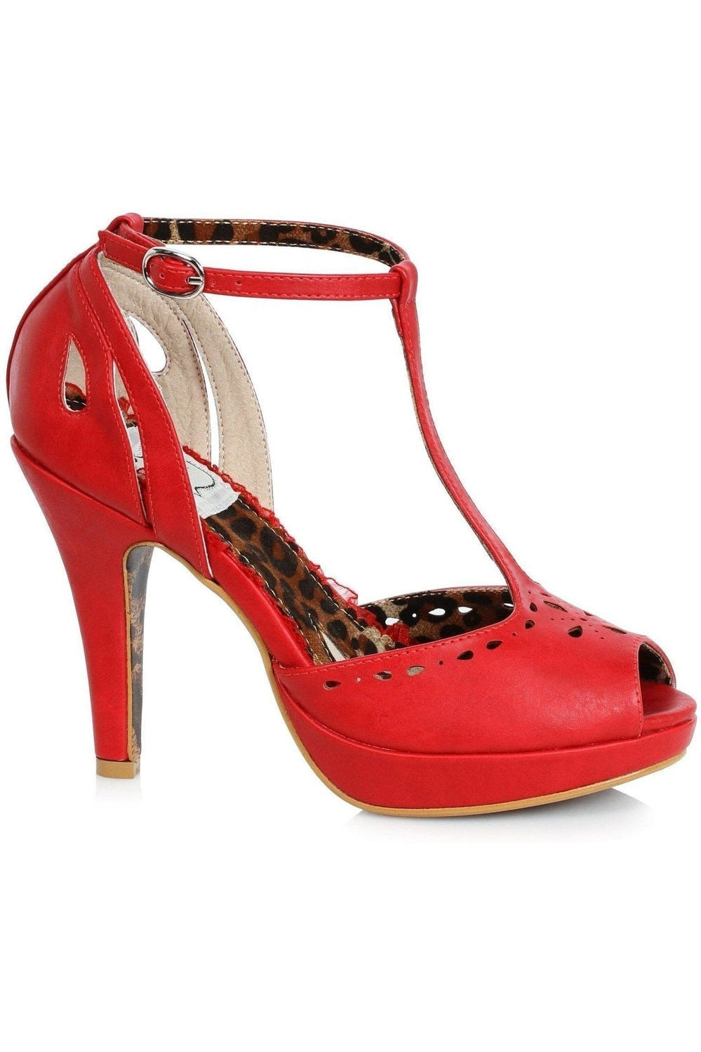 Bettie Paige Willie Vintage Pump | Red Faux Leather-Bettie Page by Ellie-SEXYSHOES.COM