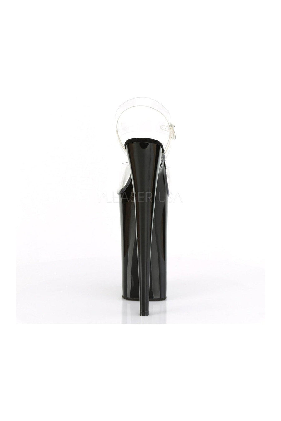 Pleaser BEYOND-008 Platform Sandal in Black Vinyl