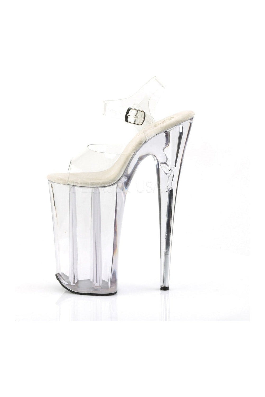 BEYOND-008 Platform Sandal | Clear Vinyl-Sandals- Stripper Shoes at SEXYSHOES.COM