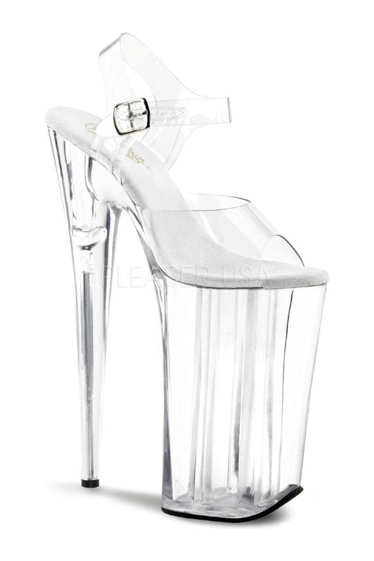 BEYOND-008 Platform Sandal | Clear Vinyl-Sandals- Stripper Shoes at SEXYSHOES.COM