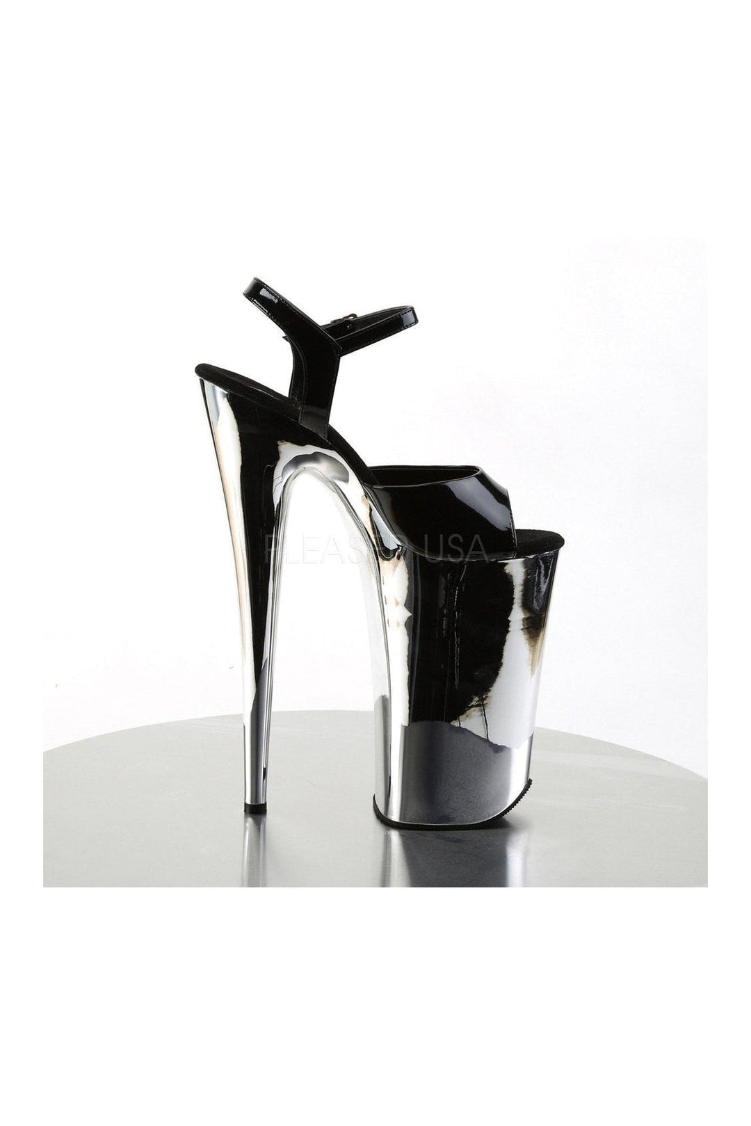 Pleaser BEYOND-009 Platform Sandal in Black Patent