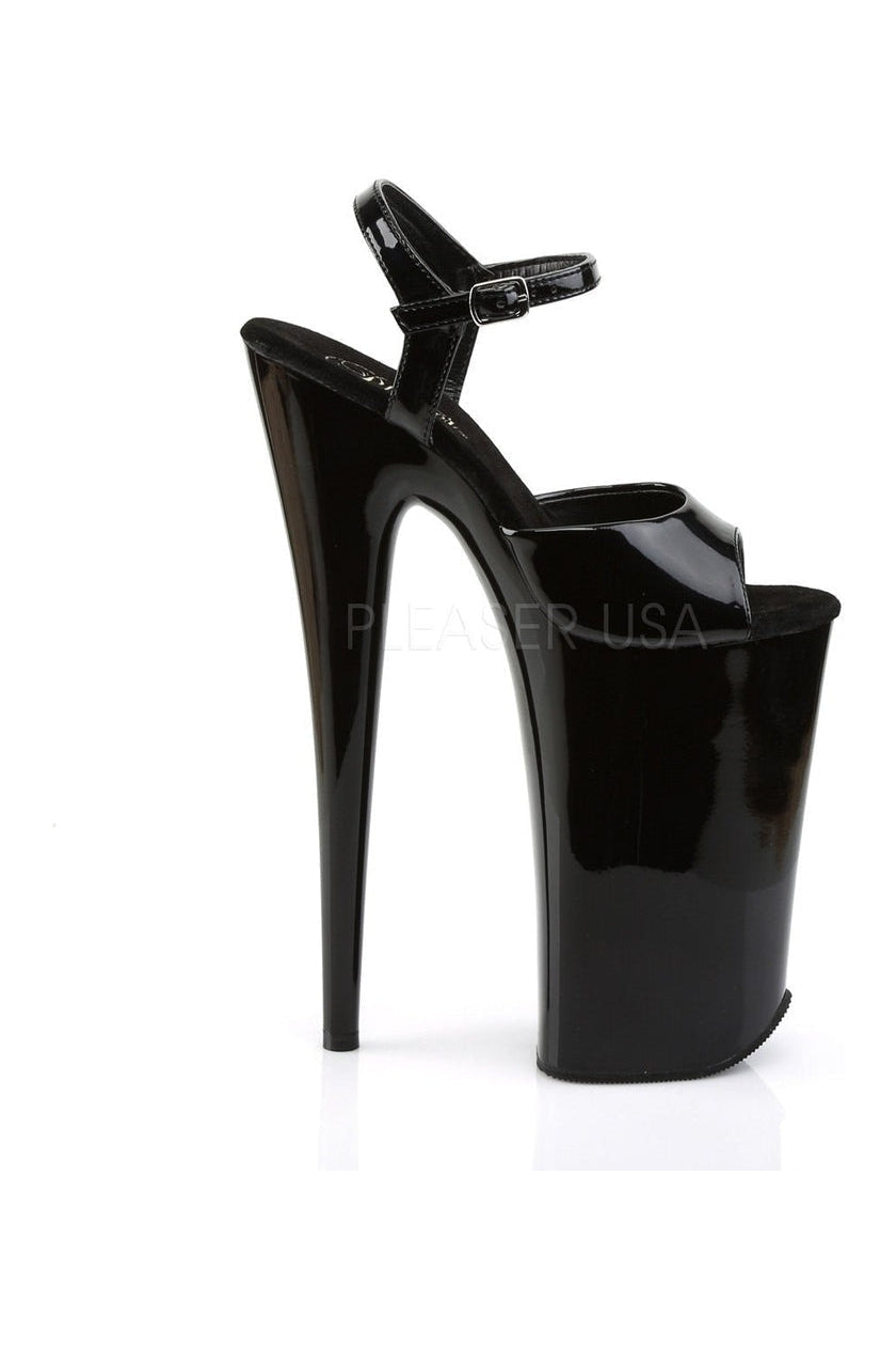 Pleaser BEYOND-009 Platform Sandal in Black Patent