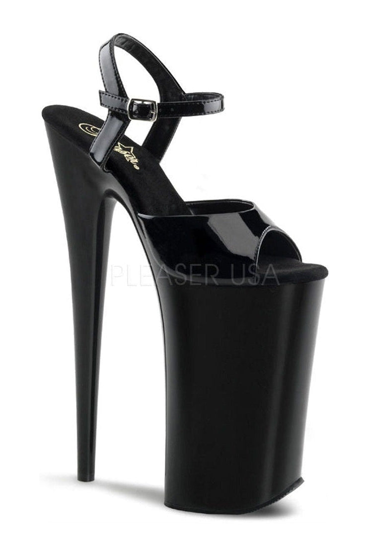 BEYOND-009 Platform Sandal | Black Patent-Pleaser-Black-Sandals-SEXYSHOES.COM