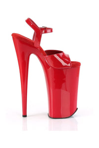 Pleaser BEYOND-009 Red Faux Leather Sandal in Red Faux Leather