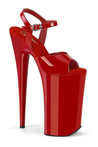 Pleaser BEYOND-009 Red Faux Leather Sandal in Red Faux Leather from SexyShoes.com