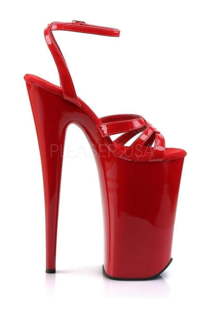 BEYOND-012 Platform Sandal | Red Patent-Sandals- Stripper Shoes at SEXYSHOES.COM