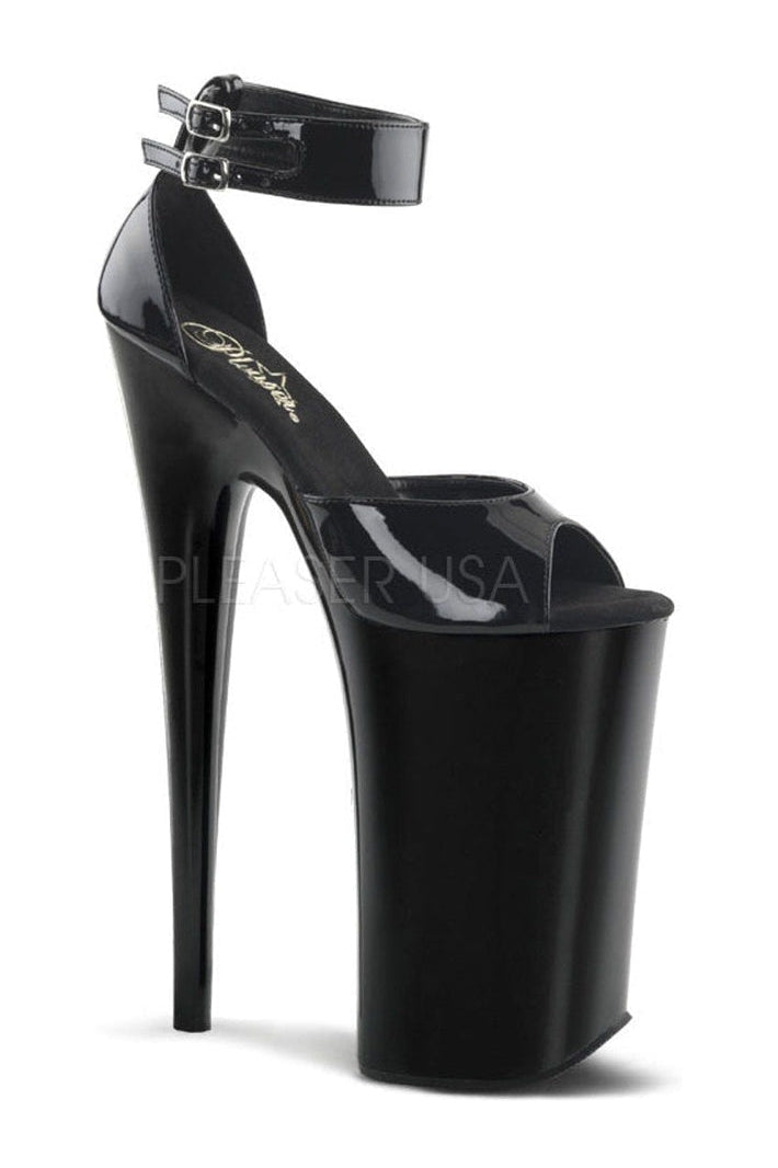 BEYOND-089 Platform Sandal | Black Patent-Pleaser-Black-Sandals-SEXYSHOES.COM