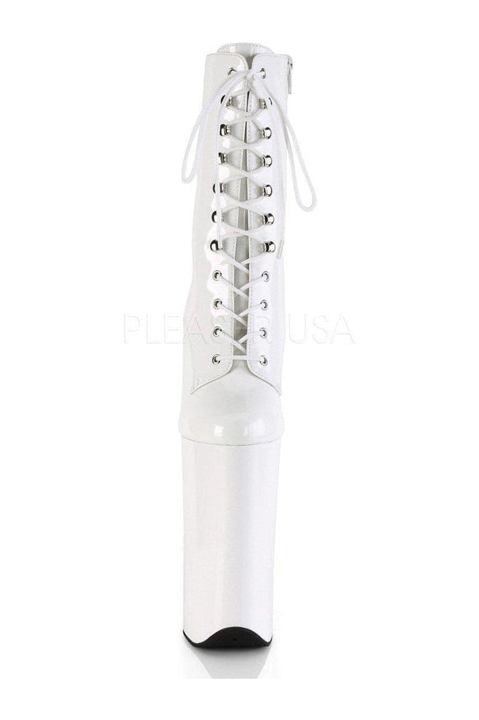 Pleaser BEYOND-1020 Platform Ankle Boot in White Patent