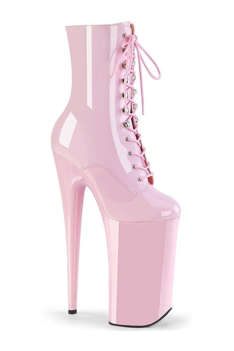 BEYOND-1020 Exotic Boot | Pink Patent-Ankle Boots- Stripper Shoes at SEXYSHOES.COM