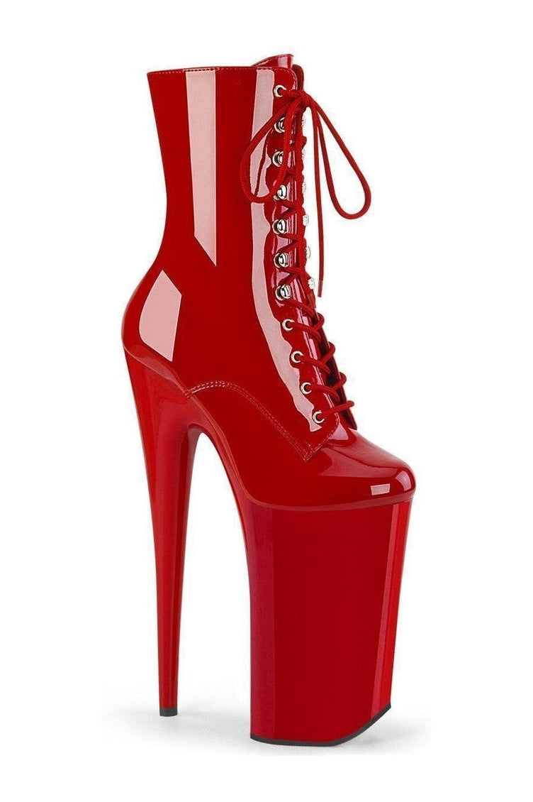 BEYOND-1020 Exotic Boot | Red Patent-Ankle Boots- Stripper Shoes at SEXYSHOES.COM