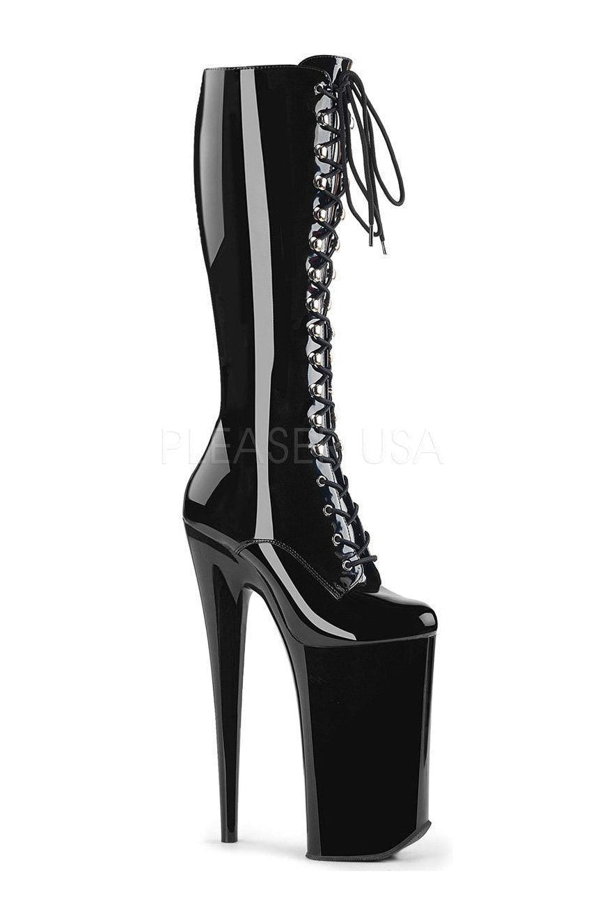 Pleaser Black Knee Boots Platform Stripper Shoes | Buy at Sexyshoes.com