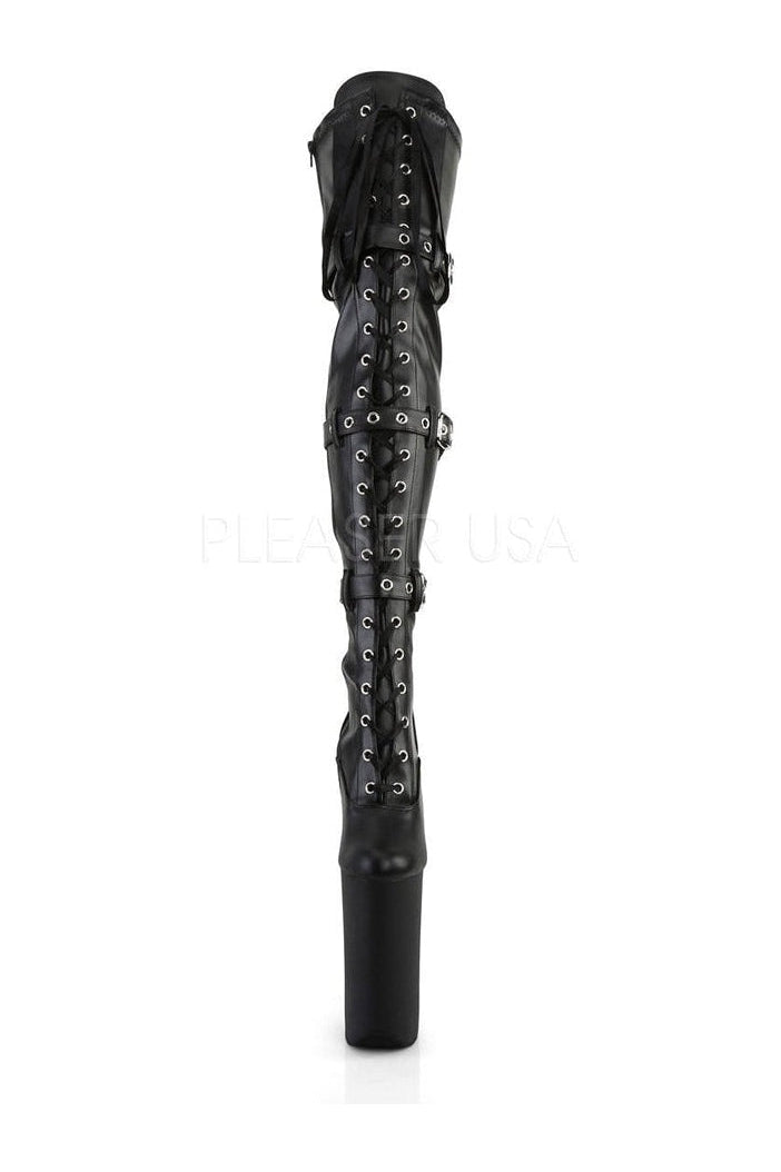 BEYOND-3028 Platform Boot  | Black Faux Leather