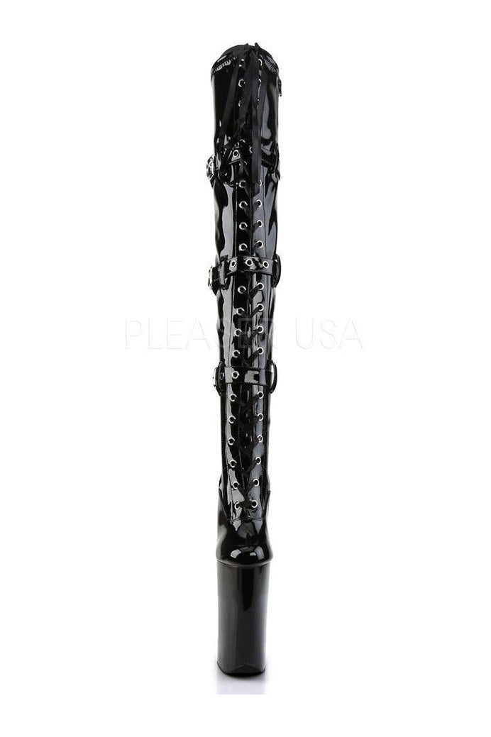 BEYOND-3028 Platform Boot  | Black Patent