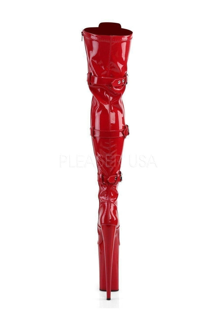 Pleaser BEYOND-3028 Platform Boot in Red Patent