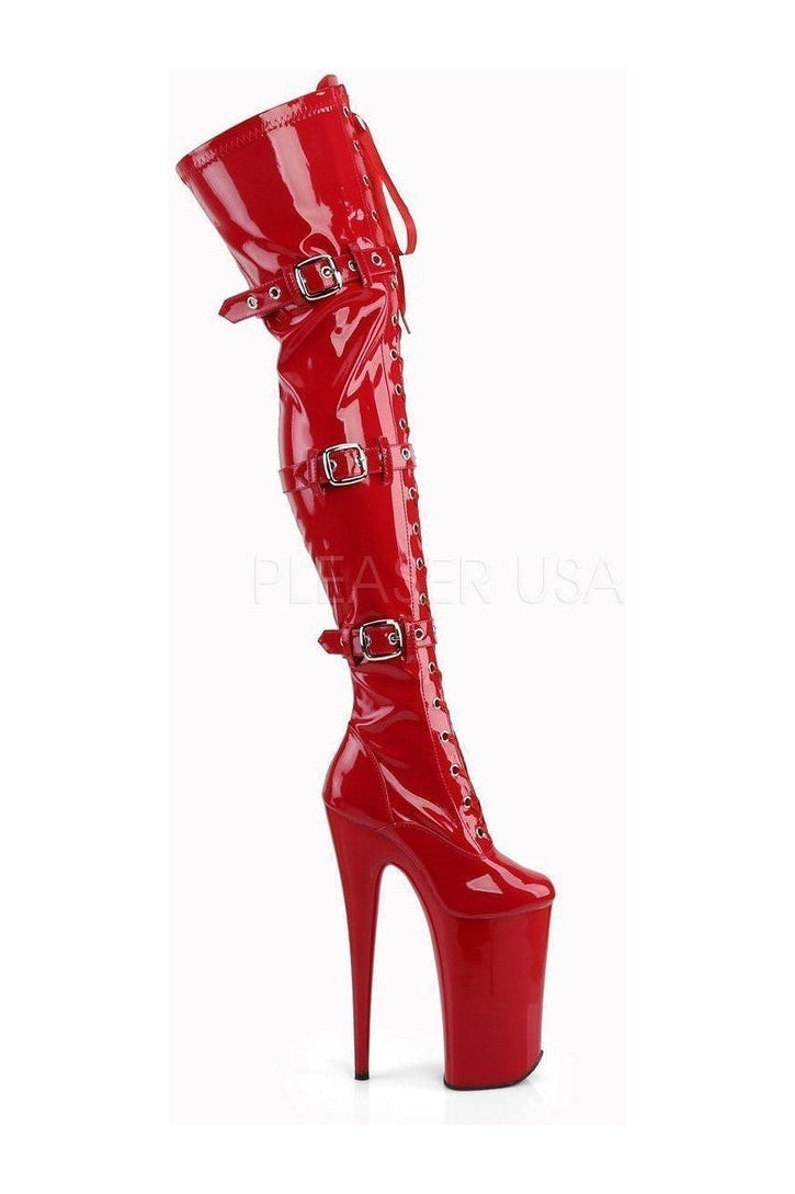 Pleaser BEYOND-3028 Platform Boot in Red Patent
