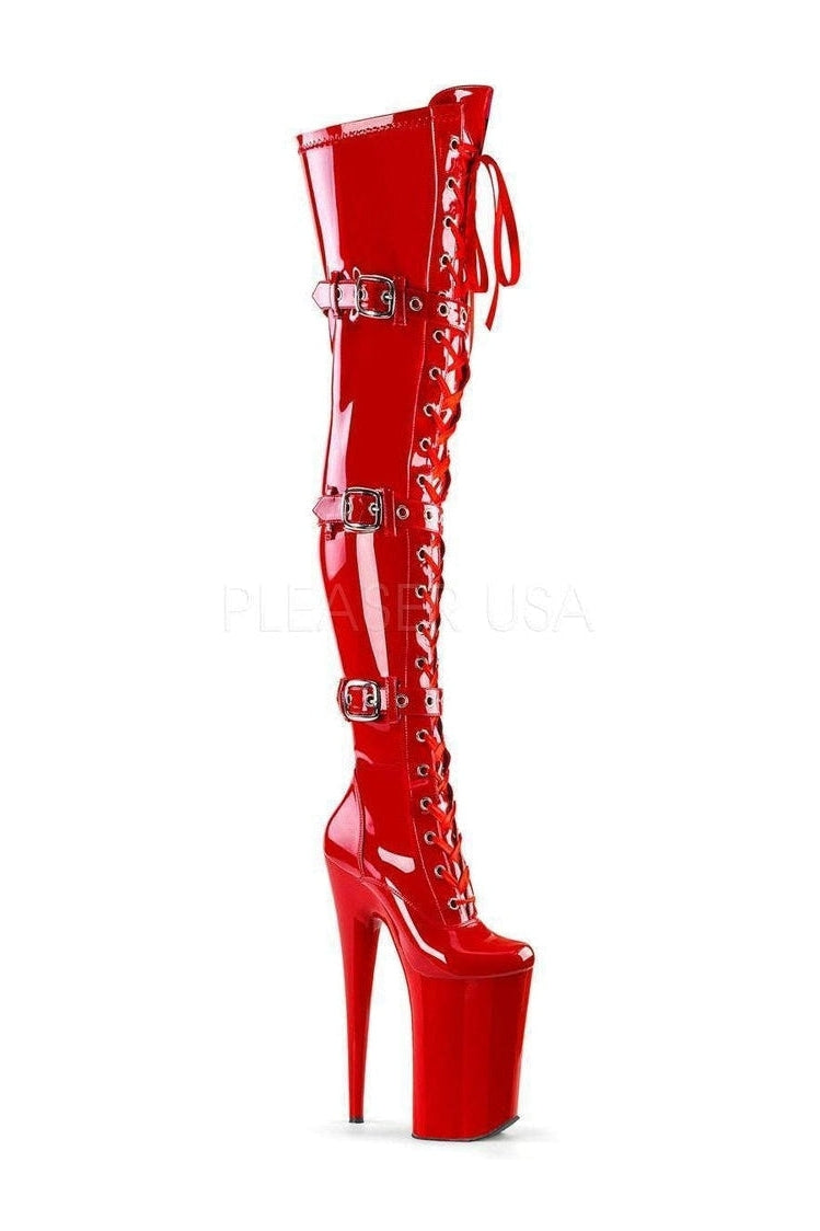 BEYOND-3028 Platform Boot | Red Patent-Pleaser-Red-Thigh Boots-SEXYSHOES.COM