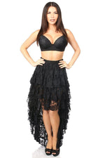 Black High Low Lace Skirt by Daisy