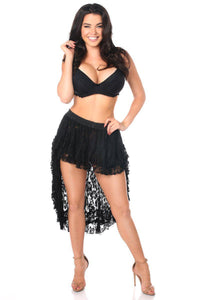 Daisy Corsets Black Lace High Low Lace Skirt by Daisy in Black  from SexyShoes.com