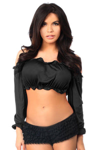 Daisy Corsets Black Long Sleeve Peasant Top by Daisy in Black  from SexyShoes.com