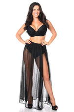 Black Sheer Glitter Skirt by Daisy