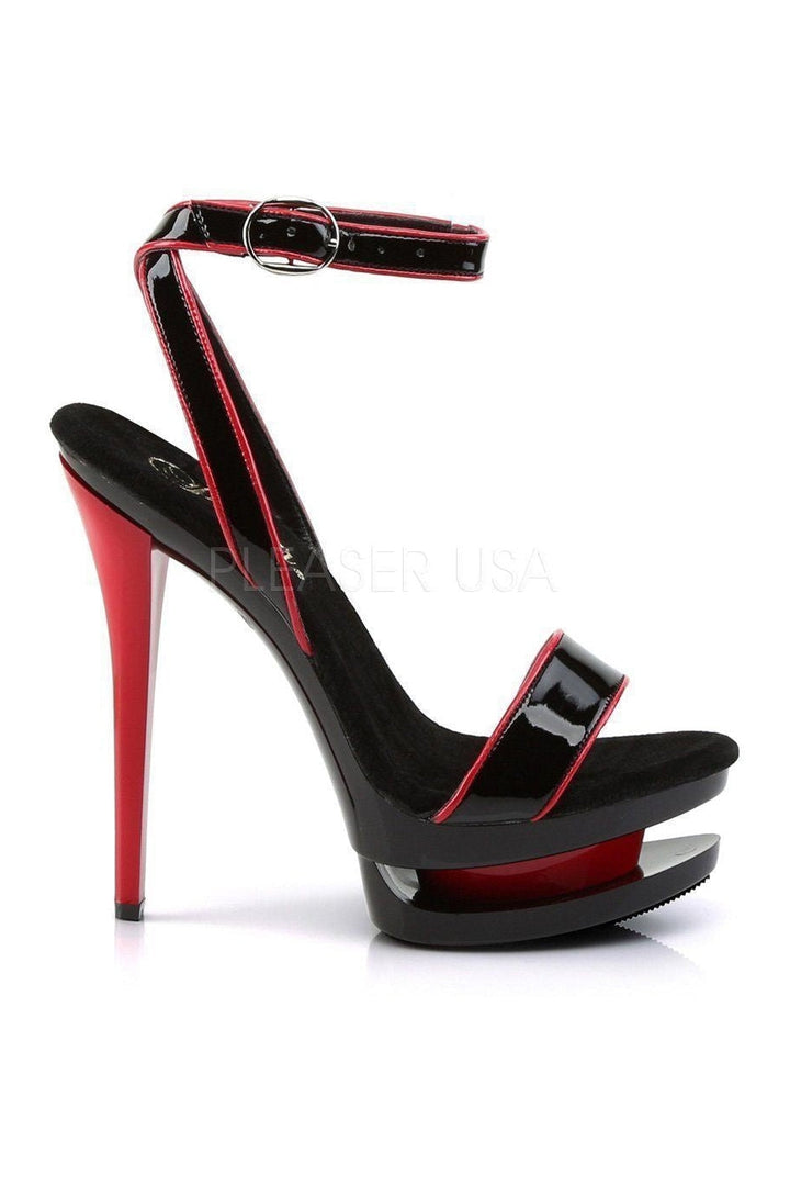 BLONDIE-631-2 Platform Sandal | Black Patent-Pleaser-Sandals-SEXYSHOES.COM