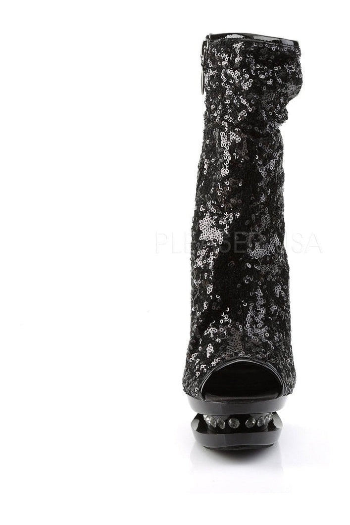 BLONDIE-R-1008 Platform Boot | Black Sequins-Pleaser-Ankle Boots-SEXYSHOES.COM