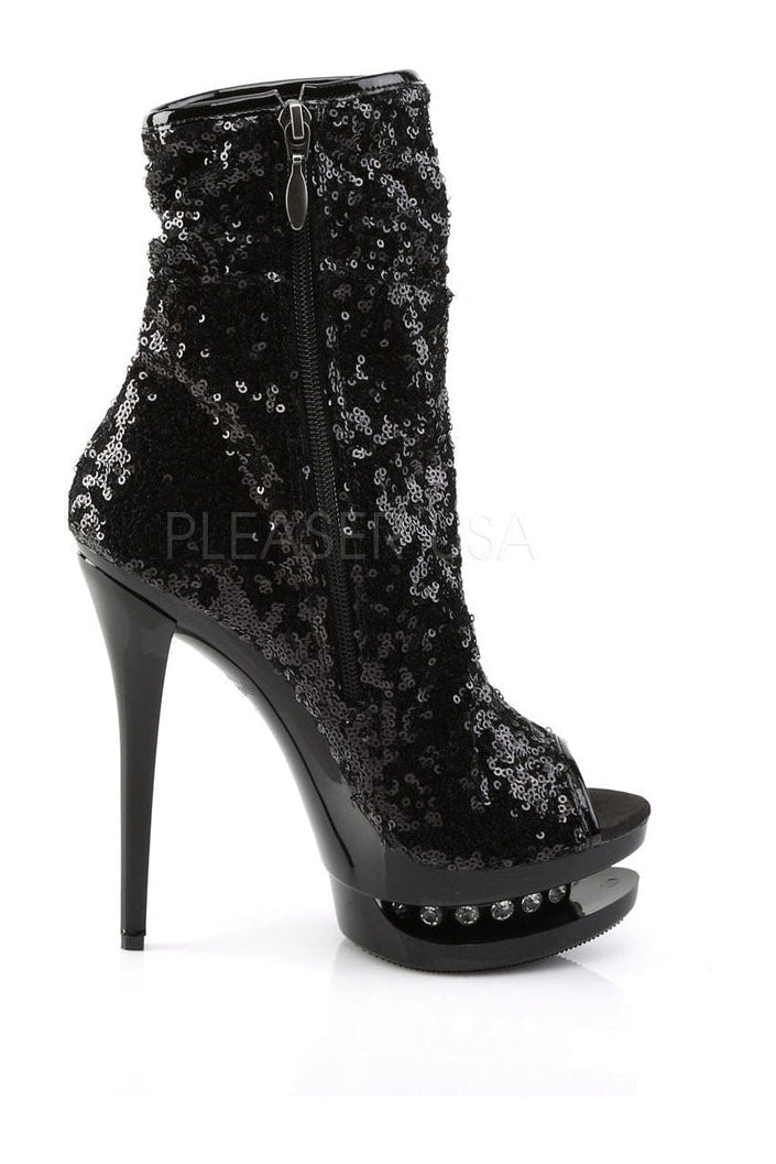 BLONDIE-R-1008 Platform Boot | Black Sequins-Pleaser-Ankle Boots-SEXYSHOES.COM
