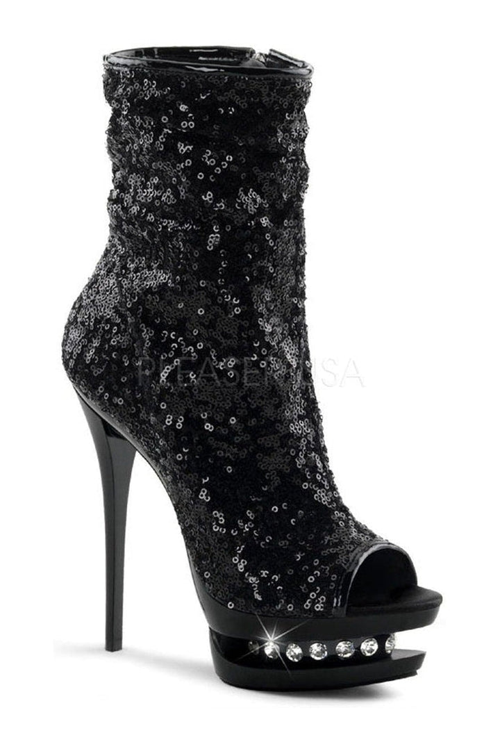 BLONDIE-R-1008 Platform Boot | Black Sequins-Pleaser-Black-Ankle Boots-SEXYSHOES.COM