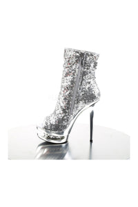 BLONDIE-R-1008 Platform Boot | Silver Sequins-Pleaser-Ankle Boots-SEXYSHOES.COM
