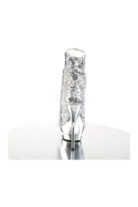 BLONDIE-R-1008 Platform Boot | Silver Sequins-Pleaser-Ankle Boots-SEXYSHOES.COM