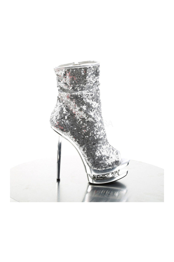 BLONDIE-R-1008 Platform Boot | Silver Sequins-Pleaser-Ankle Boots-SEXYSHOES.COM