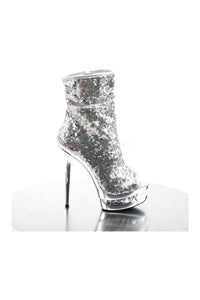 BLONDIE-R-1008 Platform Boot | Silver Sequins-Pleaser-Ankle Boots-SEXYSHOES.COM