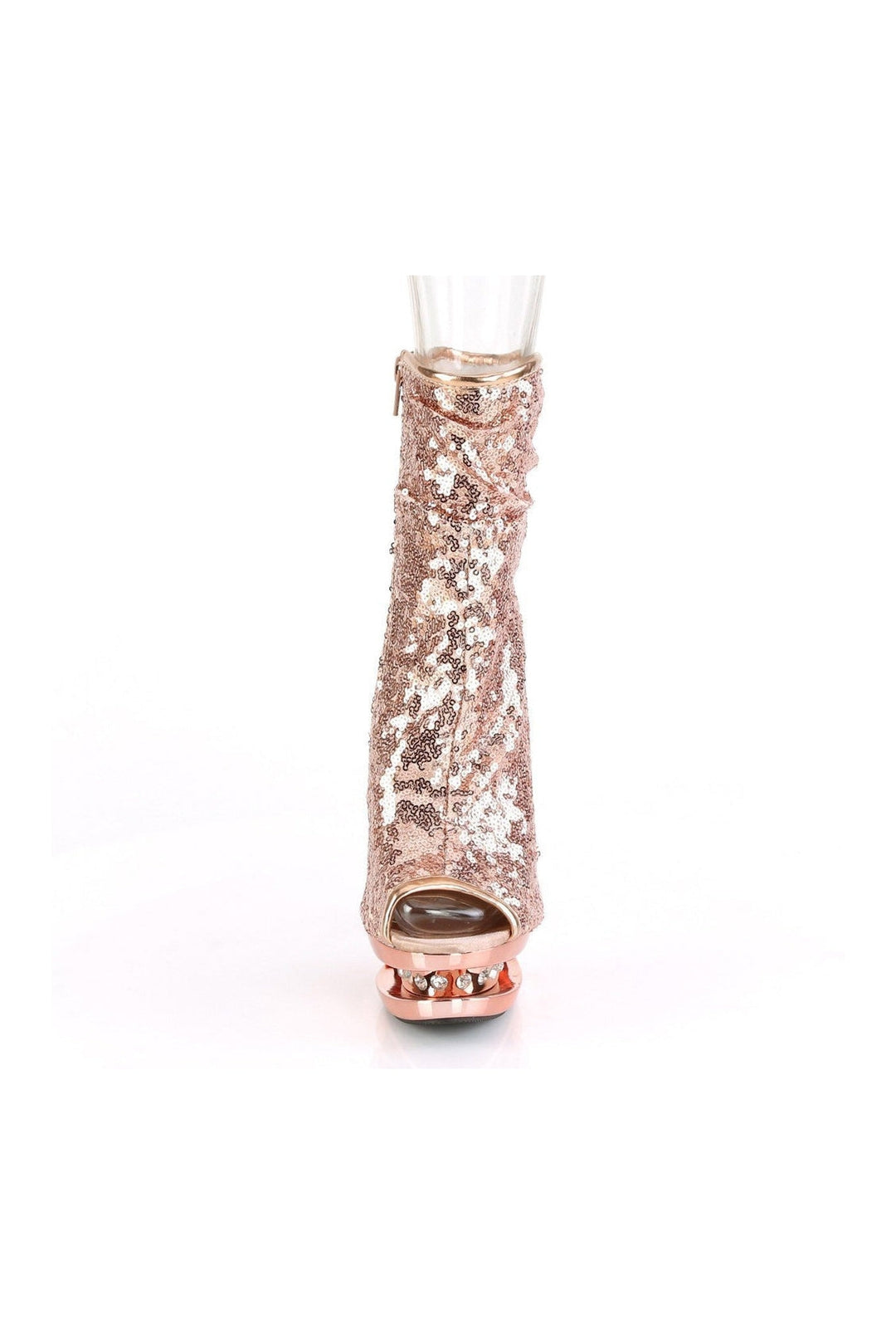 BLONDIE-R-1008 Stripper Boot | Gold Sequins-Pleaser