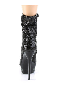 BLONDIE-R-1009 Stripper Boot | Black Sequins-Pleaser
