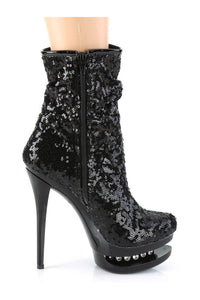 BLONDIE-R-1009 Stripper Boot | Black Sequins-Pleaser