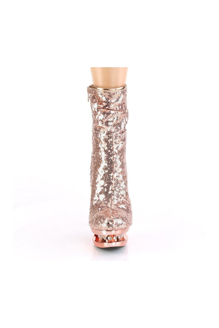BLONDIE-R-1009 Exotic Boot | Gold Sequins