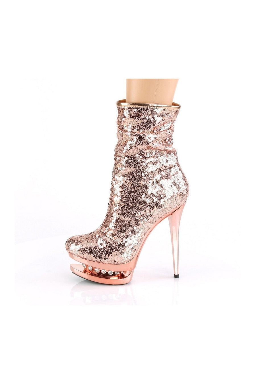Pleaser BLONDIE-R-1009 Exotic Boot in Gold Sequins