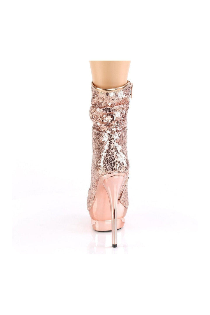 BLONDIE-R-1009 Stripper Boot | Gold Sequins-Pleaser