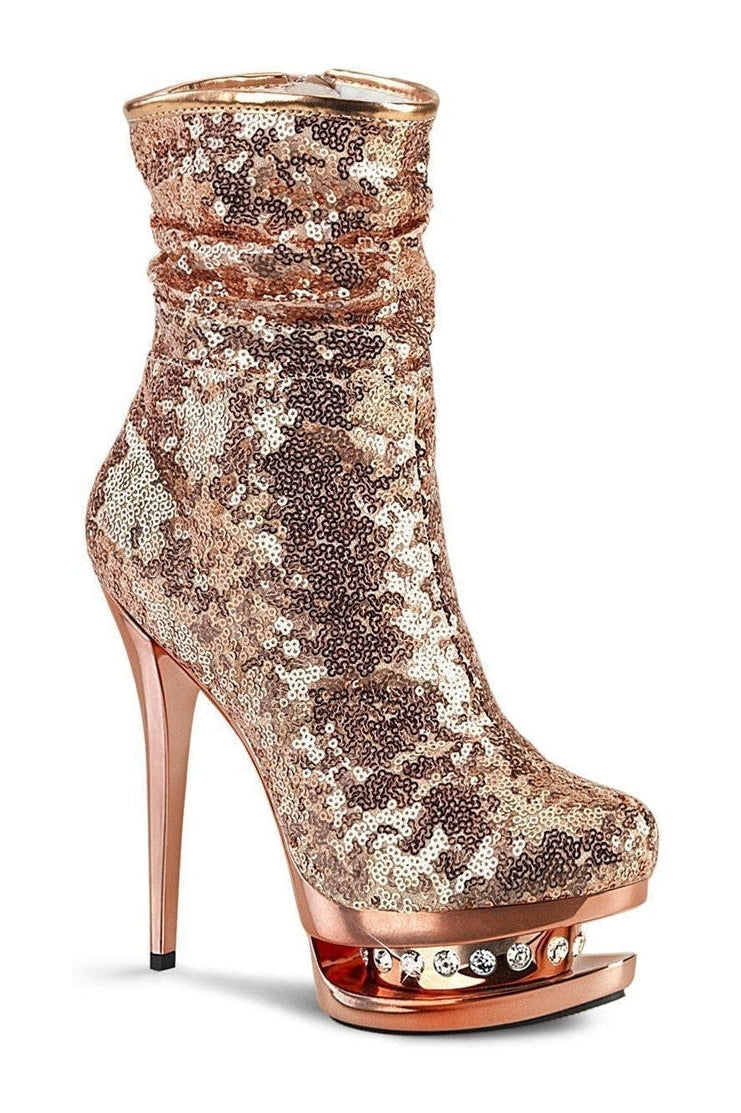 Pleaser BLONDIE-R-1009 Exotic Boot in Gold Sequins from SexyShoes.com