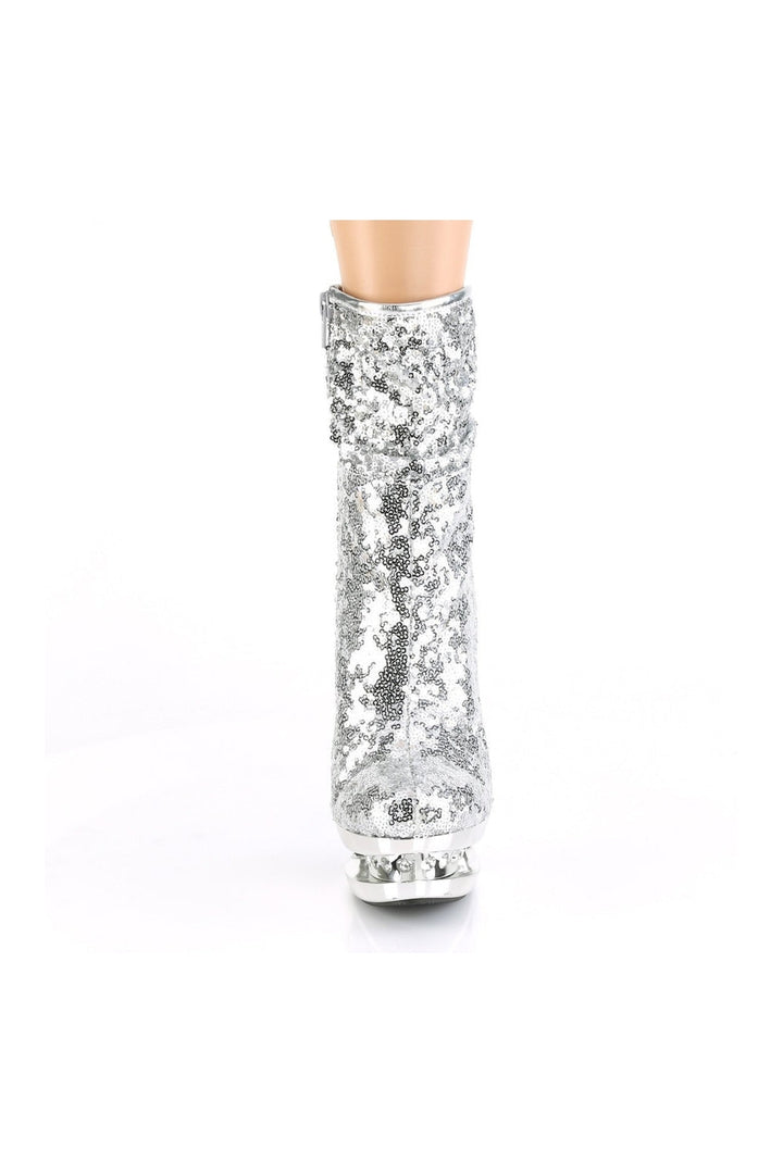 BLONDIE-R-1009 Exotic Boot | Silver Sequins