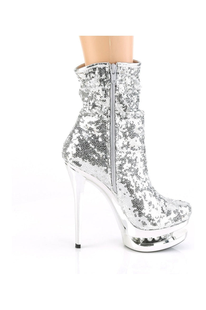 BLONDIE-R-1009 Stripper Boot | Silver Sequins-Pleaser