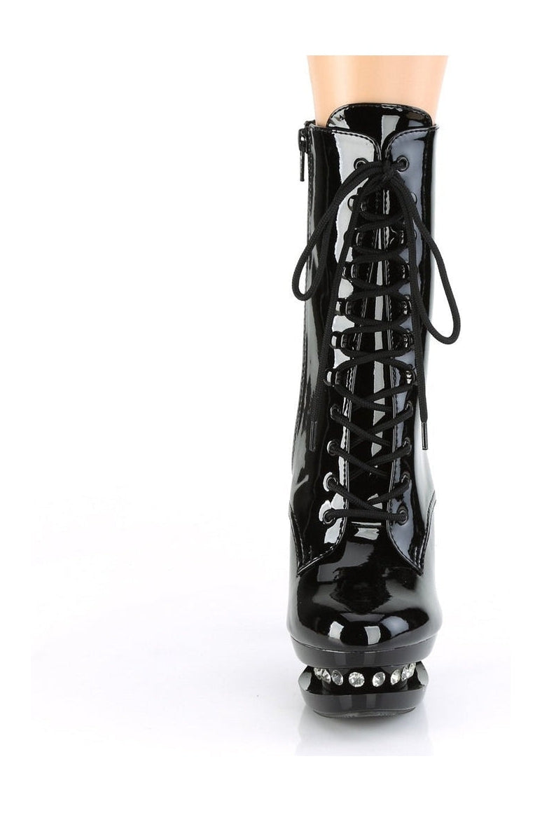 BLONDIE-R-1020 Stripper Boot | Black Patent-Pleaser