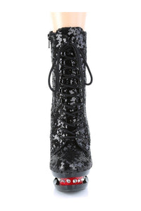 Pleaser BLONDIE-R-1020 Exotic Boot in Black Sequins