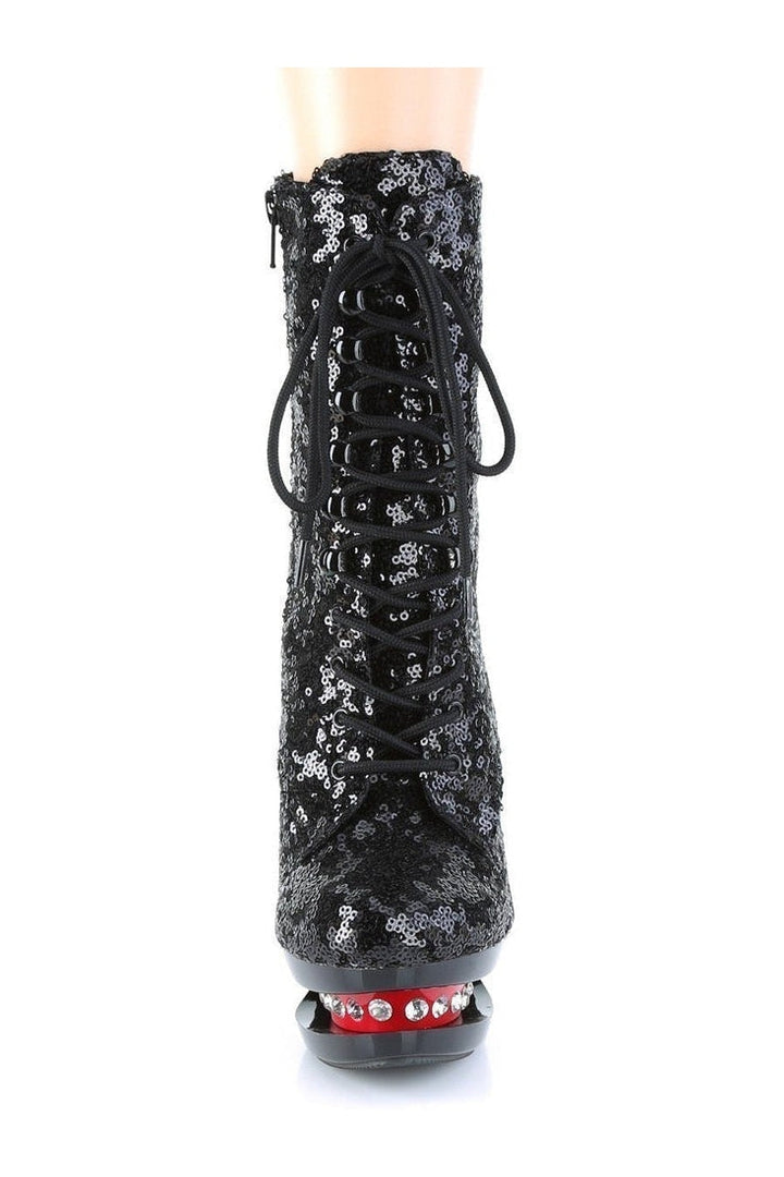 BLONDIE-R-1020 Exotic Boot | Black Sequins