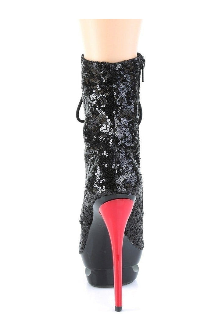 BLONDIE-R-1020 Stripper Boot | Black Sequins-Pleaser