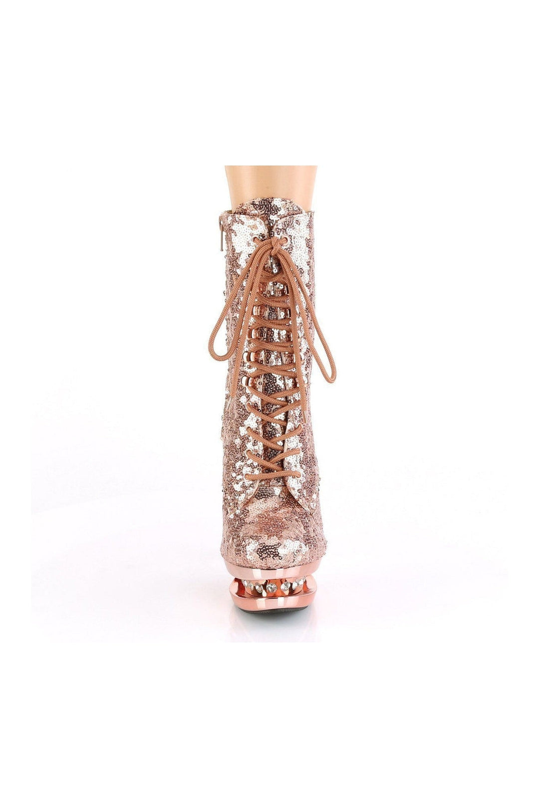 BLONDIE-R-1020 Stripper Boot | Gold Sequins-Pleaser